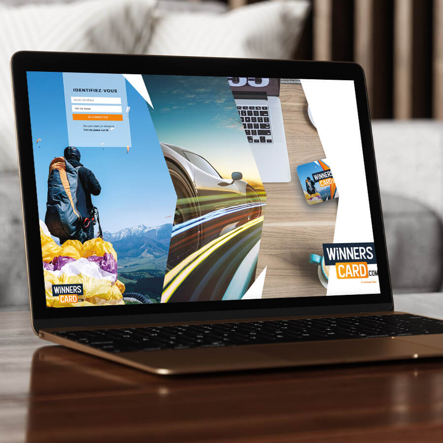 Interface connexion Winners Card par Cadeaux Privés