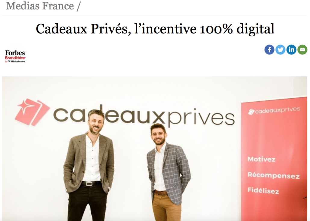 Cadeaux Privés est dans Forbes